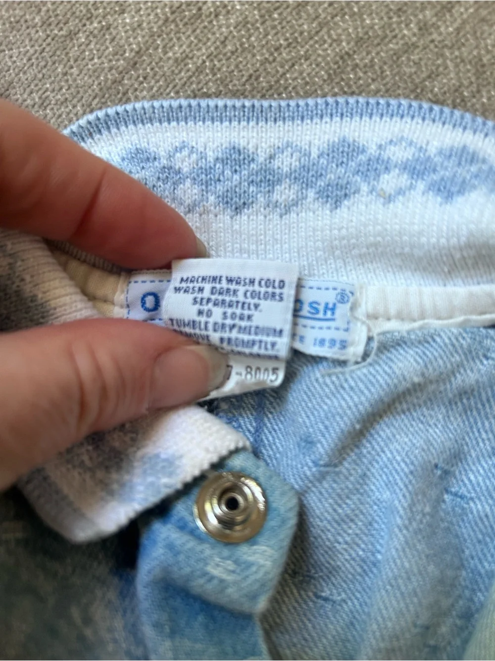 vintage OshKosh B’gosh infant acid-wash denim romper 6-9m